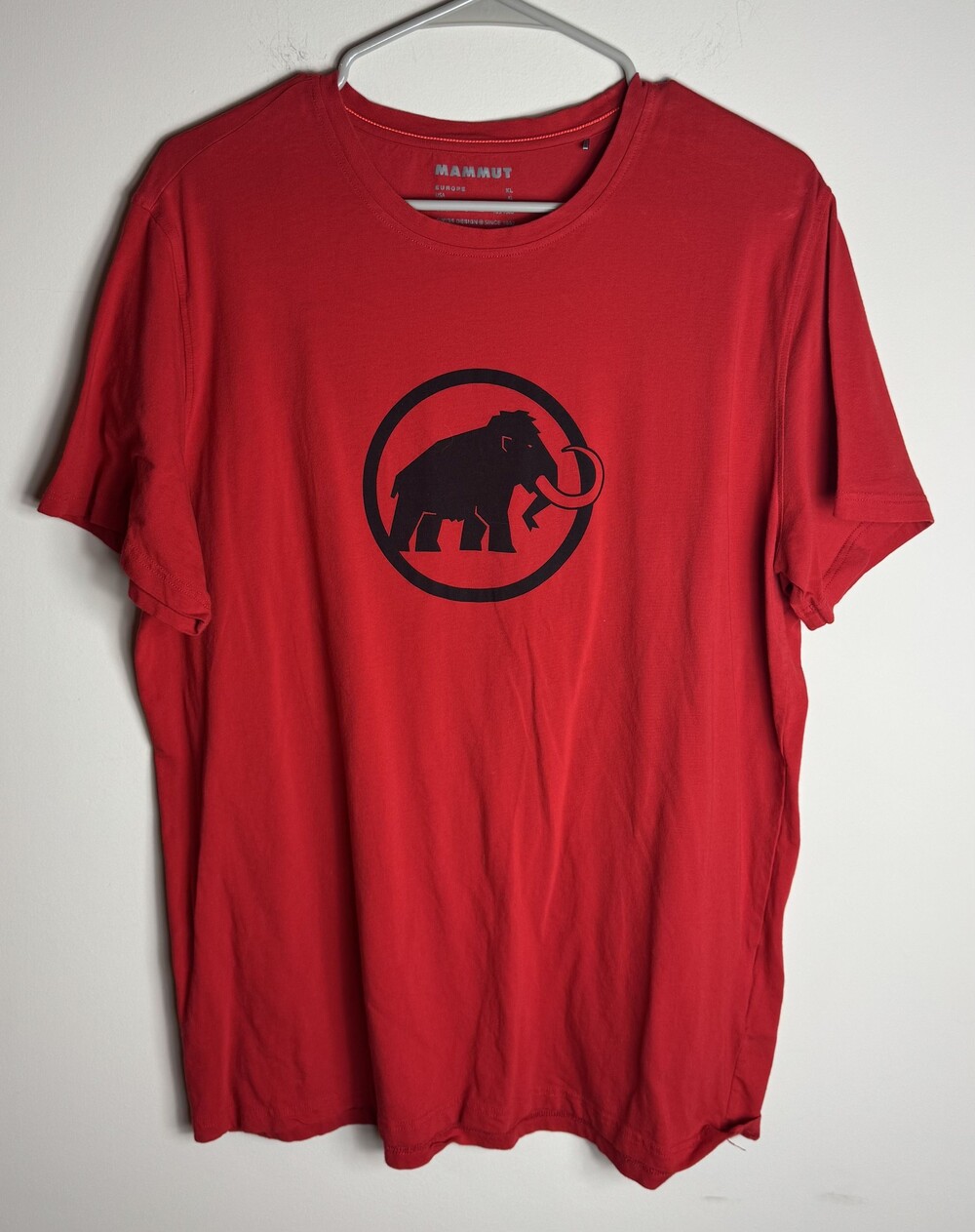 Mammut XL Red Cotton T-Shirt with Black Logo